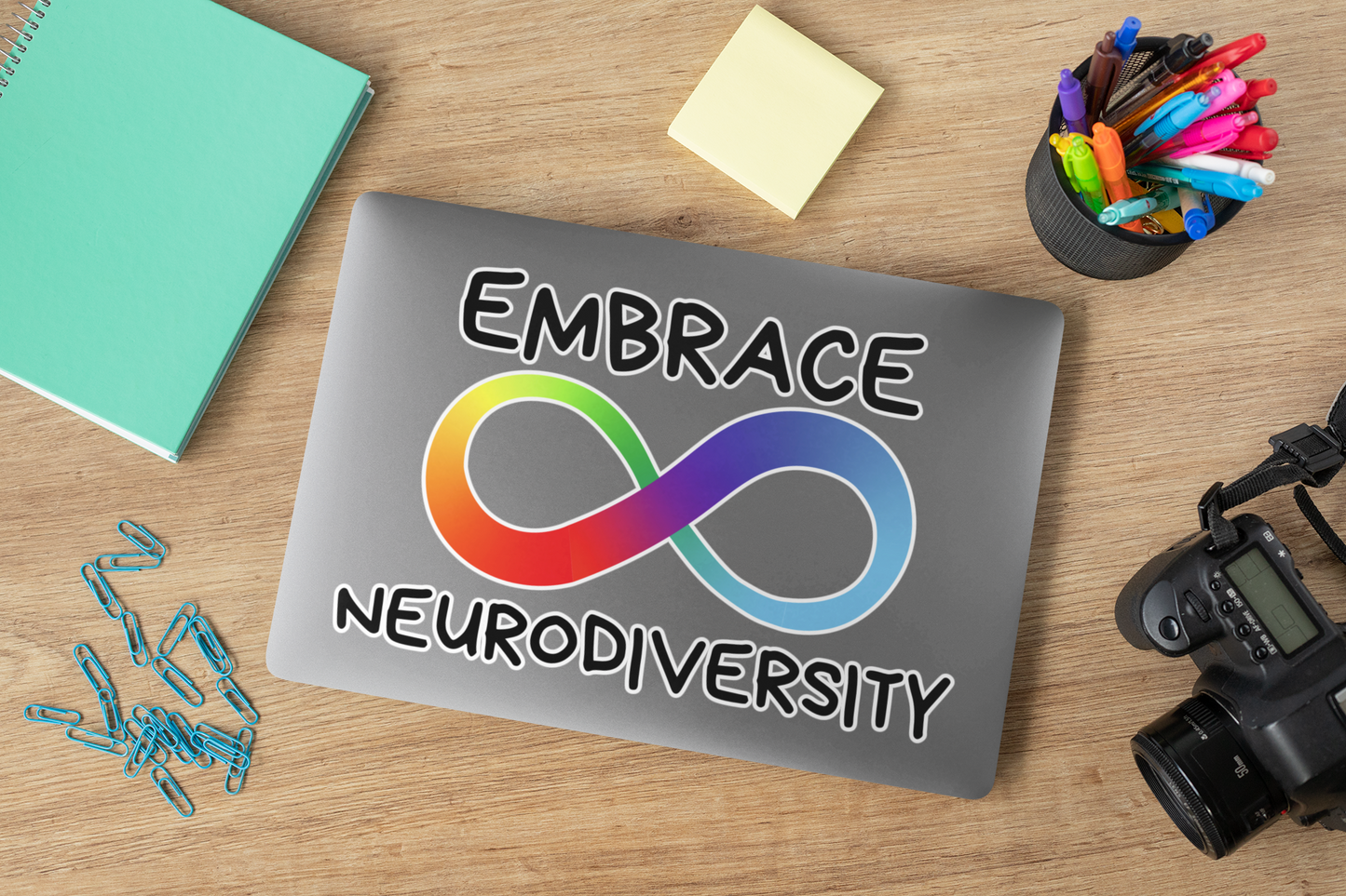 Embrace Neurodiversity Kiss-Cut Sticker - beyourownherodesign