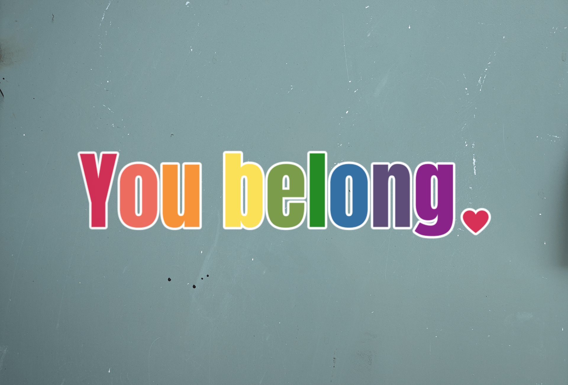 You Belong Gay Pride Kiss Cut Sticker - beyourownherodesign